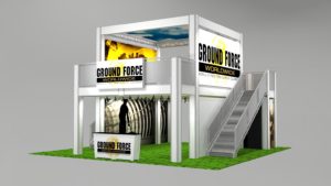 Trade Show Double Deck Rental with Meeting Room and Ceiling for 20 Ft. Booth Space